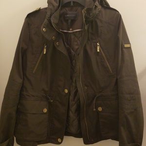 BCBGMAXAZRIA green raincoat